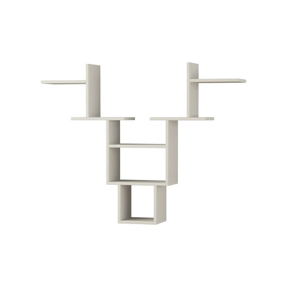 Ada Home Decor Furniture 50" Multiple Tier White Whitetail Modern Wall Shelf