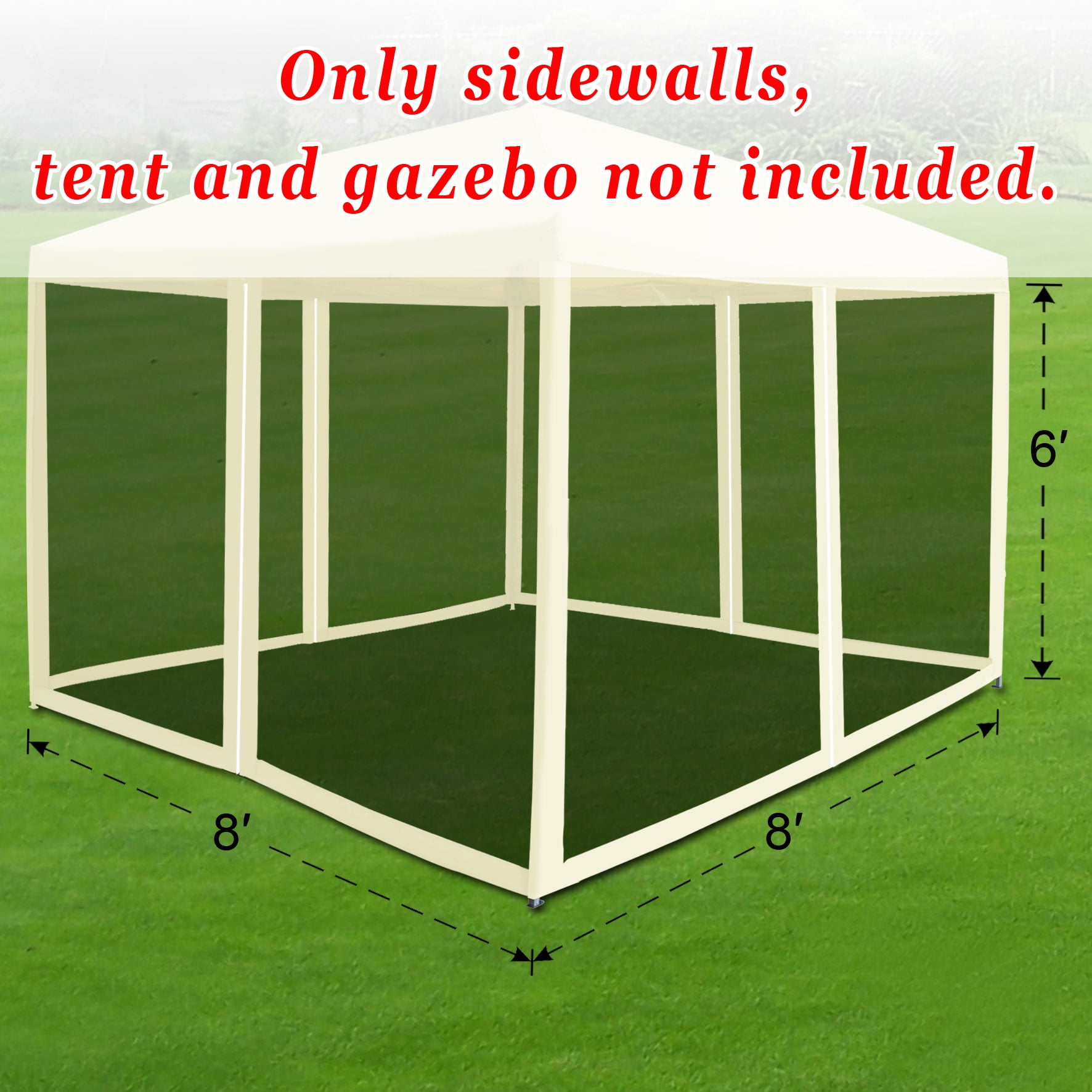 Sunny Replacement 8' x 6' Instant Gazebo Mesh Sidewalls