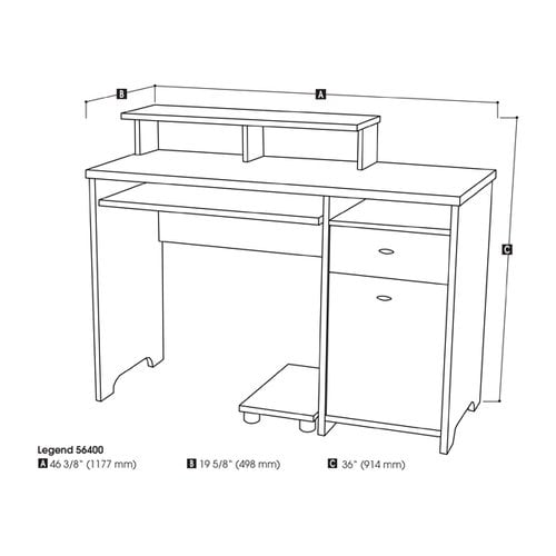 Bestar Legend Computer Desk With Hutch Com