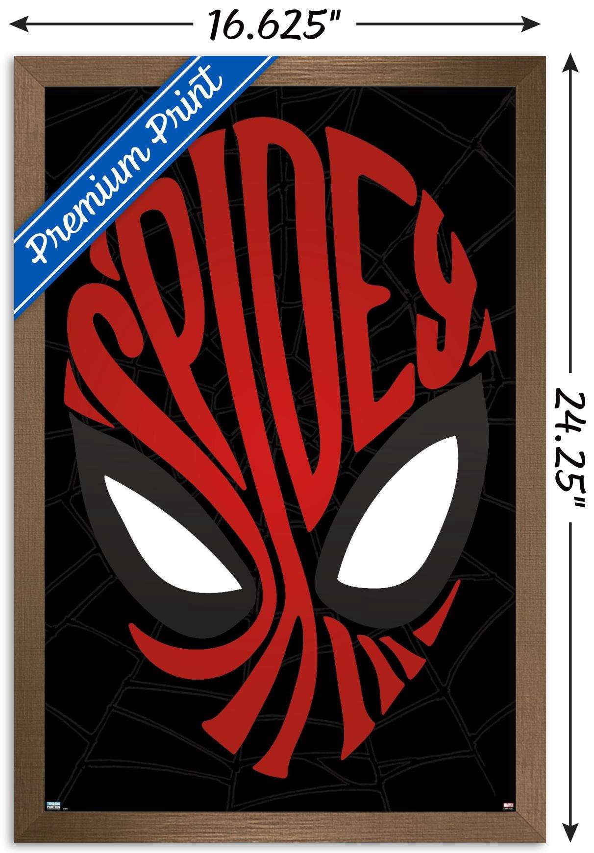 Marvel Comics - Spider-Man - Text Face Wall Poster, 14.725" x 22.375", Framed