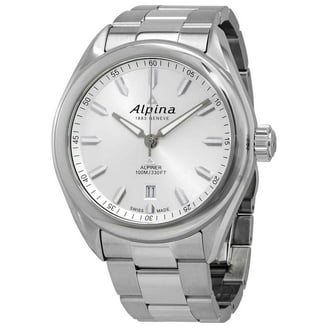Alpina AL-550S5AQ6 Men's Alpiner 4 GMT Silver Dial Black Leather