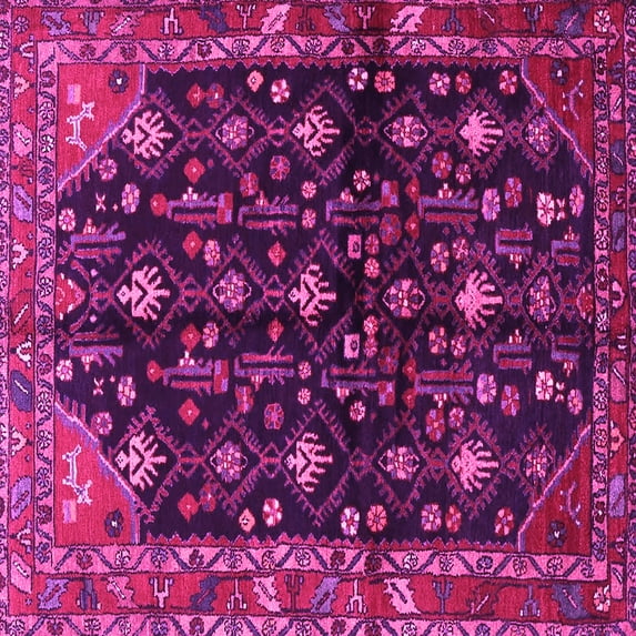 Ahgly Company Indoor Square Persian Pink Traditional Area Rugs, 8' Square