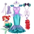 thumbnail image 2 of Disney Girls Ariel Cosplay Siren Clothing Elegant Mermaid Birthday Party Little Mermaid Costume Children Gown Princess Vestidos, 2 of 5