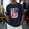 thumbnail image 2 of Gvdentm Mens Shirts USA Flag 4th of July Independence Day American Flag Men's Tee Shirt A07-Navy,XL, 2 of 5