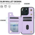 thumbnail image 2 of Dteck for iPhone 16 Pro Max Case Crossbody Wallet with Card Holder, Credit Card Slots Kickstand Shockproof Phone Cover with Wrist/Shoulder Strap for Women Men,Purple, 2 of 7