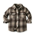 thumbnail image 5 of WOLLED Toddler Baby Boys Plaid Flannel Shirt Long Sleeve Plaid Button down Shirts Jacket Coat for Infant 6 Months to 12 Years, 5 of 8