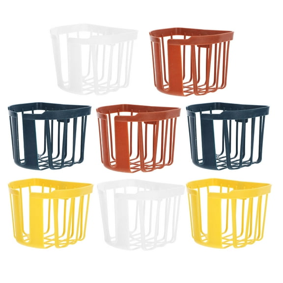 MLINS 8pcs Garden Planter Basket Wall Hanging Planter Pot Hanging Fence Planter Container Plastic Balcony Planter Basket Hanging Orchid Pot Railing Fence Plant Holder