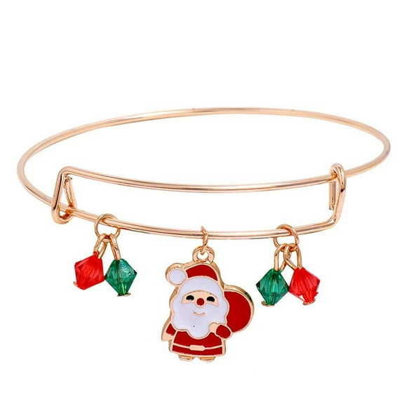 Jewelry VerPetridure Christmas Bracelet Charms For Women Girls Thanksgiving Holiday Bell Santa Expandable Crystal Bracelet Jewelry