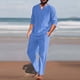 thumbnail image 2 of Playeras Básicas Algodon Para Hombre, Conjunto De Dos Piezas De Camiseta Y Pantalones Cortos De Manga Corta Con Estampado Completo Y Pantalón Corto., 2 of 4