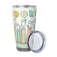 thumbnail image 2 of Fotbe Books Pattern 20 oz Tumbler Stainless Steel Vacuum Insulated Coffee Ice Cup Double Wall Travel Flask Leak-proof Coffee Cup-Without Straw, 2 of 8