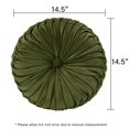 thumbnail image 4 of Almohadones decorativos HIG de terciopelo con pliegues, redondos, 2 unidades, 37 cm, oliva, 4 of 8