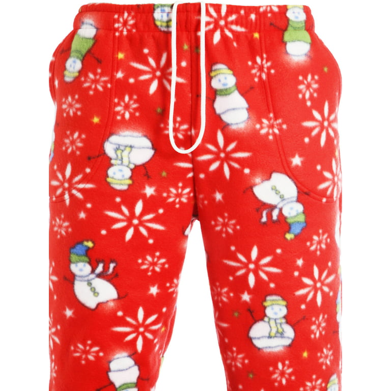 Ma Croix Mens Holiday Pattern Fuzzy Pajama Pants Fleece Brushed Sweatpants  Sherpa Sleepwear 