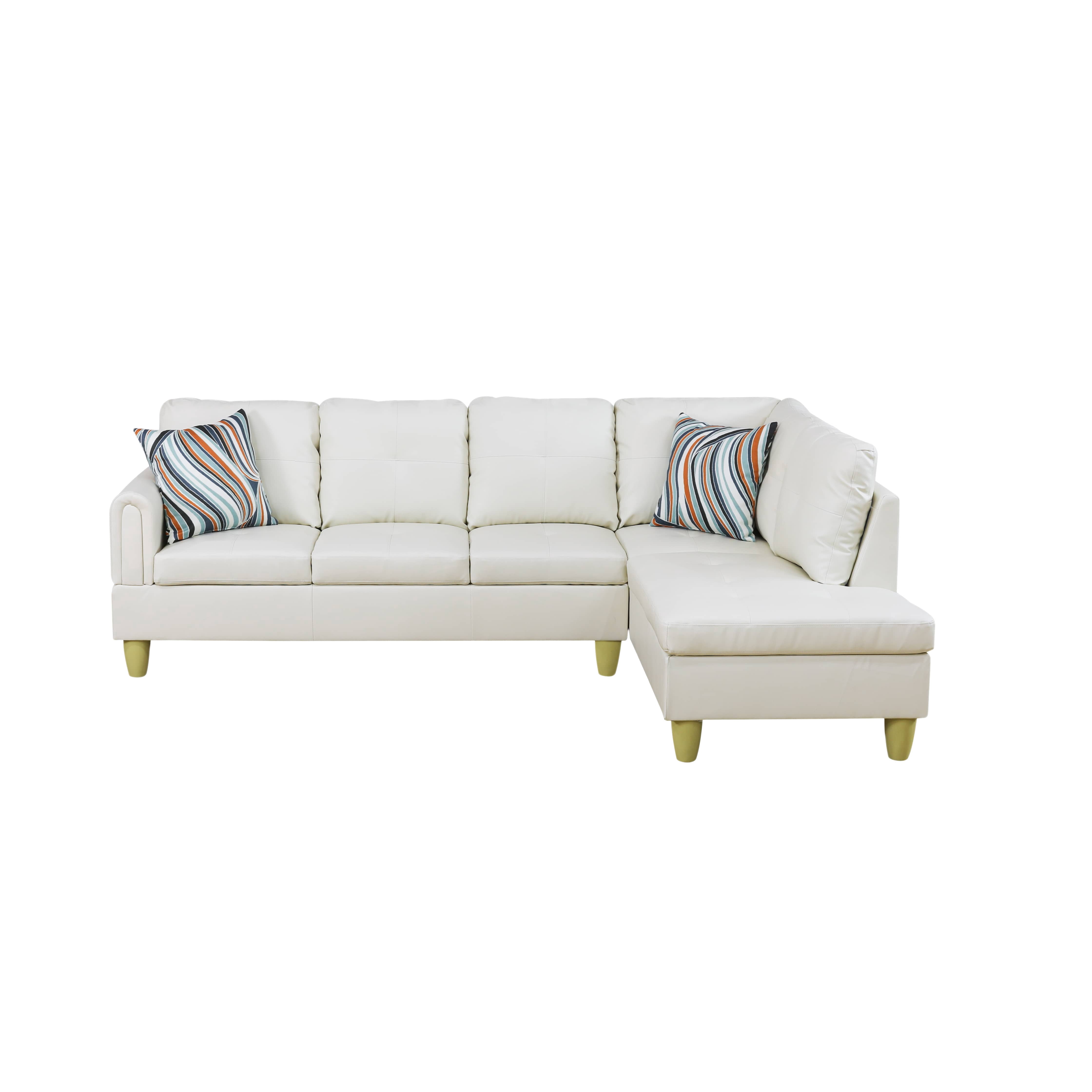 MAYEERTY White Modern 3-Piece Couch Durable Bright Fresh Living Room Vibe