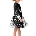 thumbnail image 2 of FKELYI Music Notes Long Sleeve Dress Breathable Crew Neck Girls Midi Dress Long Sleeve Soft School Teenage Girls Dresses Size 13-14 Years, 2 of 4