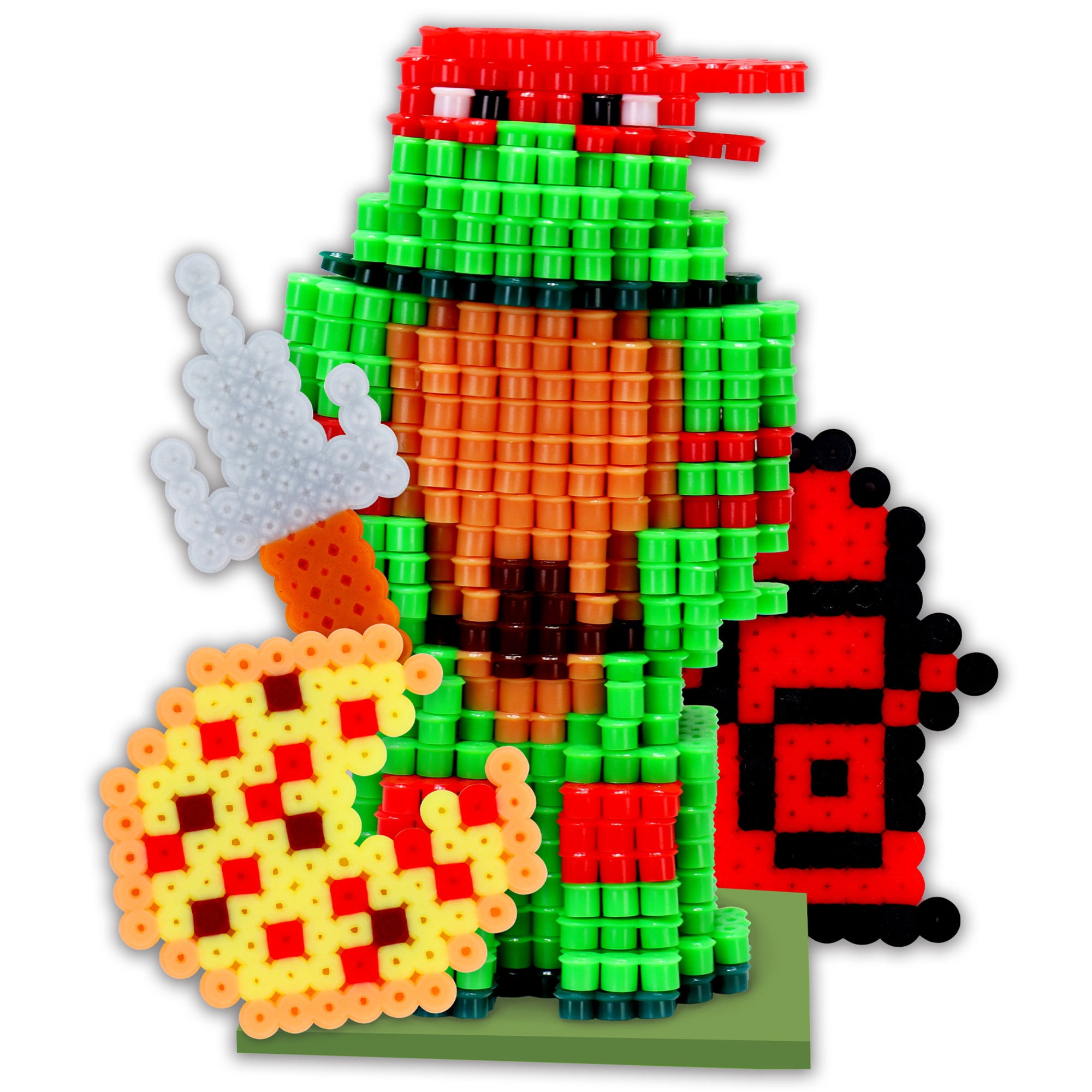 Tara Toy: 3D Pixel Creations - TMNT - 2500 Beads Kit, DIY Your Own 3D Character Figure, Design-Fuse-Display, Building Art & Craft Set, Licensed