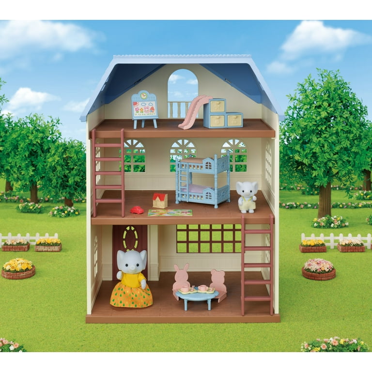 Calico Critters Sky Blue Terrace Gift Set, Dollhouse Playset with