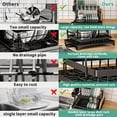 thumbnail image 5 of Large 2 Tier Dish Drying Rack with Drainboard, Rustproof Stainless Steel Kitchen Dish Drainer Set with Utensil/Cup/Cutting Board Holder, Space Saving Countertop Organizer, Black, 5 of 6