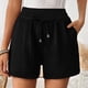 thumbnail image 1 of MKLEKYY Pantalones Cortos Deportivos Holgados de Cintura Alta con Dobladillo Plisado de Doble Capa y Pierna Recta para Mujer, 1 of 4