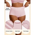 thumbnail image 3 of GAI YI Plus size Women's Briefs Coverage Underwear Jacquard Ladies Panties for Women Women's High-Waist Light Tummy Control Girdle Panties 2Black+2Pink 2XL, 3 of 8