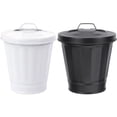thumbnail image 1 of 2Pcs Mini Trash Cans Iron Garbage Can Metal Desktop Wastebasket Garbage Bin Flower Pot, 1 of 5