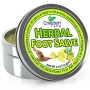 Herbal Foot Salve Tin.  Skin Healing Ointment for Cracked Heels and Dry Feet- Foot Balm by Creation Farm
