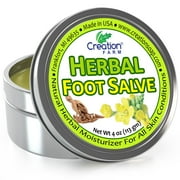 Herbal Foot Salve Tin. Skin Healing Ointment for Cracked Heels and Dry Feet- Foot Balm by Creation Farm