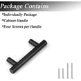 thumbnail image 3 of 25 Pack Black Stainless Steel Kitchen Cabinet Door Handles T Bar Drawer Pulls Knobs Diameter 1/2 inch Hole Centers 2.5inch-4inch Length, 3 of 3