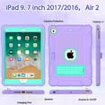 thumbnail image 4 of AVAWO Case for iPad 6th 5th Generation (9.7 inch, 2018/2017), Shockproof Protective with Built-in Stand&Pencil Holder Cover for iPad 6th/5th Gen, Air 2, Purple, 4 of 7