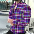 thumbnail image 2 of LIaqionyy Shirts for Men Button down Collared Dress Shirt Christmas Long Sleeve Plaid Business Work Casual Tops, 2 of 7