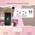 thumbnail image 7 of Ktaxon Large Makeup Vanity, Get Ready with Me GRWM Vanity Table Set W/ Visible Glass Top & Charging Station, Light Pink, 7 of 7