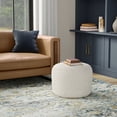 thumbnail image 4 of Simpli Home Simpli Home Chantal 18-inch-Wide Contemporary Pouf in White Boucle Fabric, 4 of 5