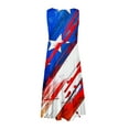 thumbnail image 5 of CFLVAEK Womens American Flag Dress Plus Size 4th of July Patriotic Dress Flowy Tiered Scoop Neck Dresses Casual Sleeveless A Line Sundress Beach Vacation Tank Midi Dress XXXL, 5 of 5