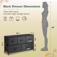 thumbnail image 3 of Dresser for Bedroom with 5 Drawers, Wide Chest of Drawers, Fabric Dresser, Storage Organizer Unit with Fabric Bins for Closet, Living Room, Hallway,21.65"Hight, 3 of 17