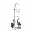 thumbnail image 2 of 600 lbs Aluminum Hand Truck Heavy Duty Dolly with P Handle & 10" Caster Wheels - Hand Truck with Skid Bars & Vertical Loop Handle - 52.3" x 17.5" with 19.3" x 7.5" Nose Plate, 2 of 9
