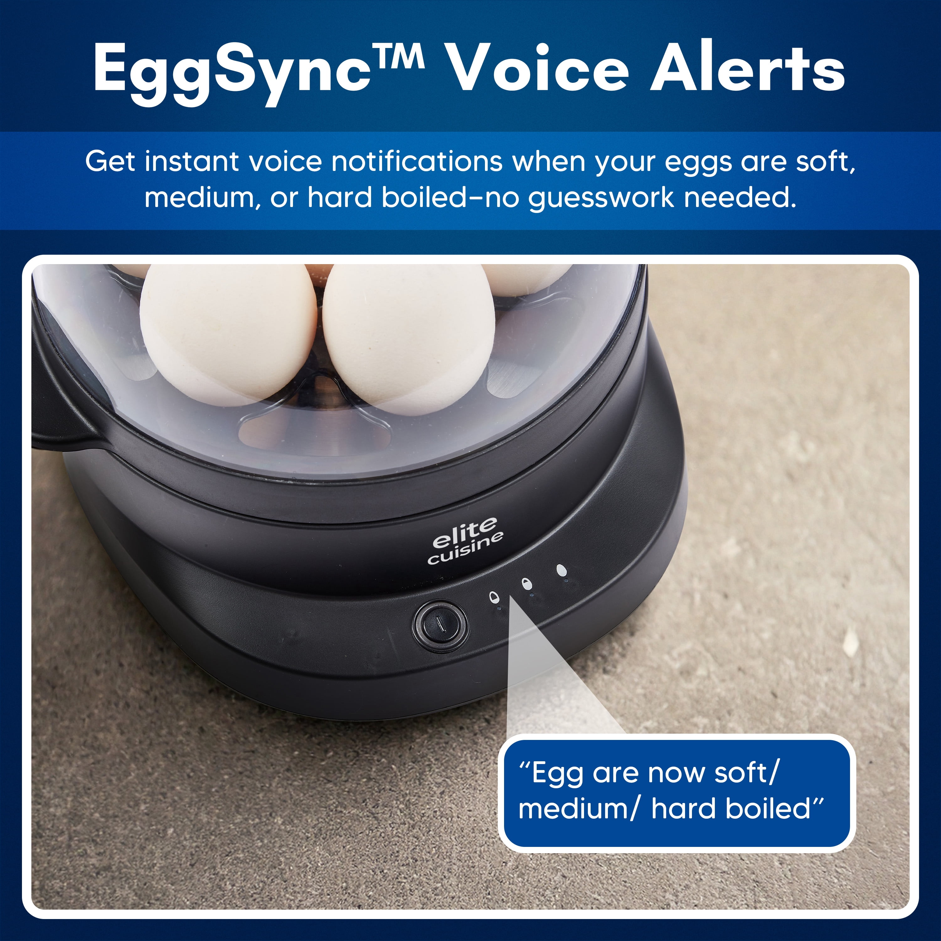 Elite Gourmet EGCL2501 7-Eggs Cooker, Voice Alert