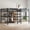Natural Wood, variant on Harper & Bright Designs Twin Size Metal Loft Bed with Double Desk and Wardrobe, Twin Over Twin Loft Bed with Shelves and Electrical Outlet, Black