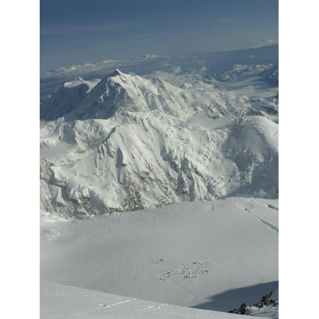 View of 14000 Ft Camp with Mount Hunter in Distance, Denali National Park, Alaska Print Wall Art By Aaron