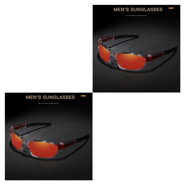 Toystoory Cycling Polarized Goggles Bike Outdoor Sports Sunglasses Anti-UV rojo claro 2Conjunto