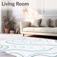 thumbnail image 2 of ODIKA 8'x10' Machine Washable Non-Slip Area Rug, Celestial Drift Interlocking Marble Vein High Traffic Rug with Pad, Ivory, 566139, 2 of 8