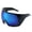 Black-Blue Mirror, variant on Futuristic Oversized Wrap-Around Sunglasses, UV400 Protection PC Lenses, Unisex Shield Style