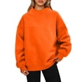 thumbnail image 2 of Mock Neck Sweatshirt Women 2026 Fall Fashion Oversized Turtleneck Pullover Fleece Long Sleeve Sweatshirts Tops,Saffron XL, 2 of 7