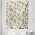 thumbnail image 1 of Animal Tapestry, Fox in the Winter Forest Abstract Cartoon Trees and Nature Animal Pattern, Fabric Wall Hanging Decor for Bedroom Living Room Dorm, 5 Sizes, Pale Sage Green Orange, by Ambesonne, 1 of 1