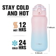 thumbnail image 3 of Oldley 12oz Insulated Stainless Steel Water Bottle with 2 Lids & Fruit Infuse Strainer, 3 of 11