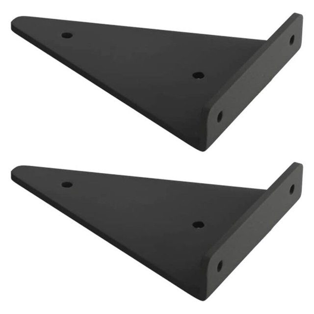 Support D'étagère en Triangle en Métal Flottant,Equerre Etagere Mural Aveugles Dissimulés,Chambre à Coucher Salon Salle de Bain Bricolage Décoration Support,2 Pièces (28x17cm/11x6.7in,black) esquí esquí Gafas de esquí