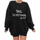 thumbnail image 1 of Gibobby Tops Mujeres Casual Blusa informal de manga larga con cuello redondo y letras impresas para mujer (Negro, XXL), 1 of 5
