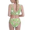 thumbnail image 3 of Daiia Cute Frog2 printed 2 piece Swimsuit Bikinis for Women High Waisted Racerback Bathing Suits Summer Tummy Control Scoop Neck Swimwear-Large, 3 of 8