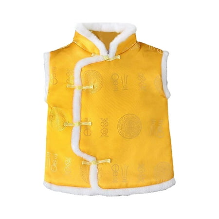 

ASEIDFNSA Toddlers Coats Boys Winter Ski Jacket Kids Toddler Kids Vest Coat Chinese Calendar New Year Sleeveless Traditional Tang Suit Tops Baby Coat Performance