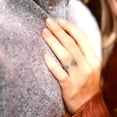 thumbnail image 5 of Statement Engagement Ring for Women - 0.2475ct Blue Moissanite in 14K White Gold Promise Ring, 5 of 6