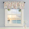 thumbnail image 4 of Valances for Windows Vintage Sea Stars Pearls Shells Flowers Rod Pocket Short Curtain for Bathroom Living Room Bedroom Summer Plant 1 Panel 54x18in, 4 of 9