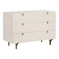 thumbnail image 3 of Sunpan Celine 41.5" Modern Wood and Steel Dresser in Cream/Antique Brass, 3 of 7